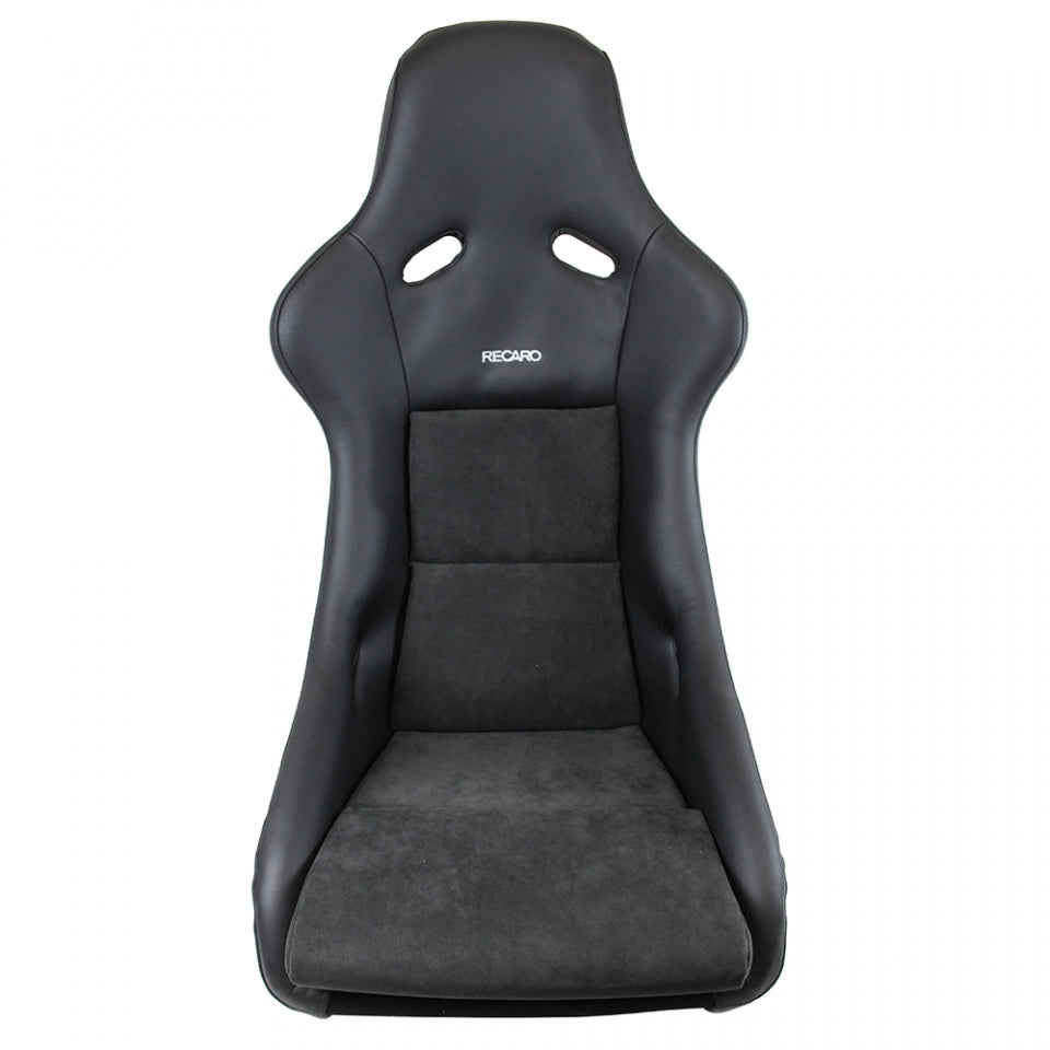 Recaro Pole Position - Leather Black Bolster / Dinamica Gray Suede Insert / Silver Logo