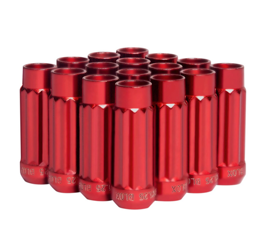 BLOX Racing Tuner Lug Nuts 12x1.5- Red - Set of 16