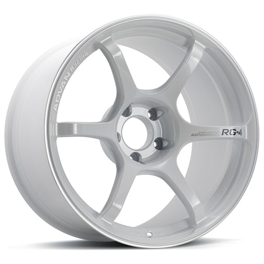 Advan RG-4 Wheel (S-GTR Face) - 18x9.5 +35 5x114.3 (Racing White Metallic & Ring)