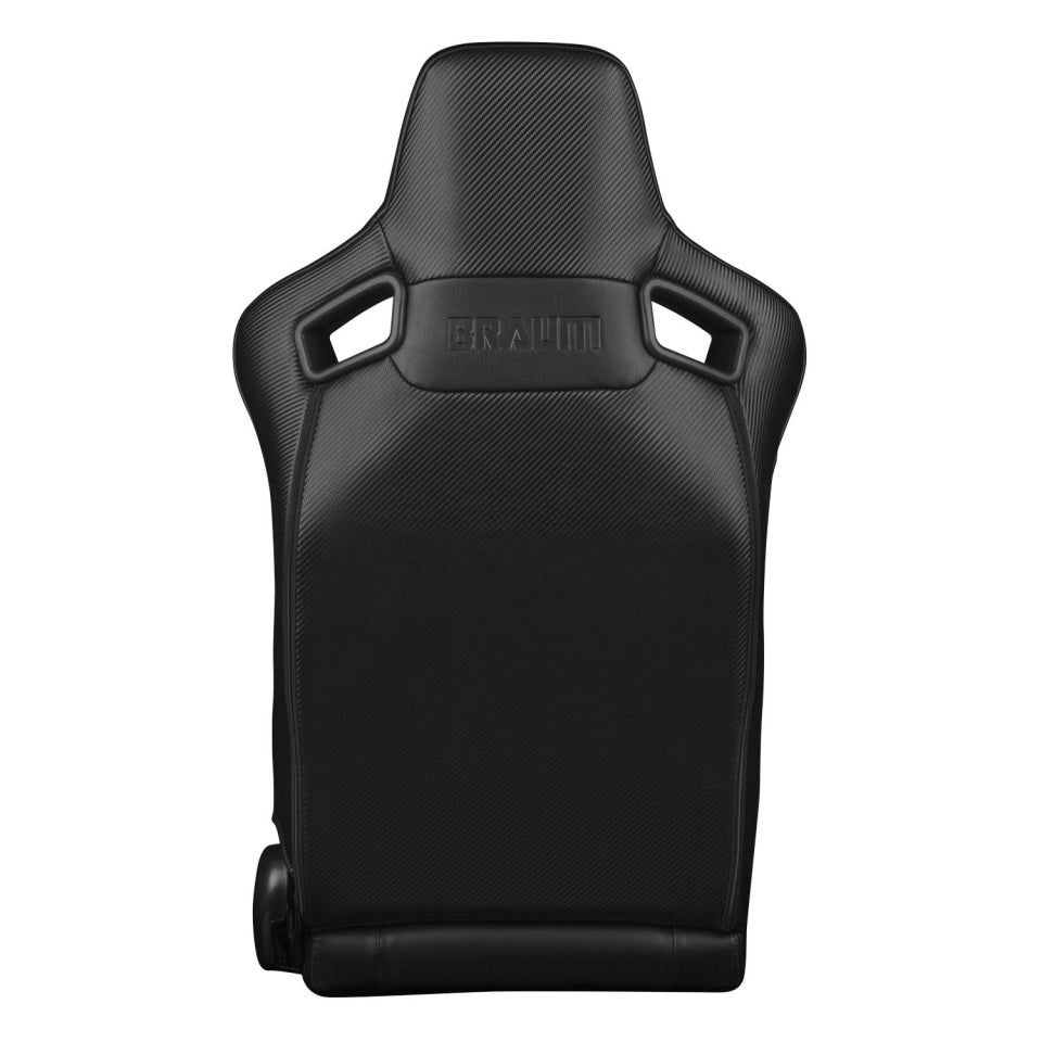 Braum Racing Elite-X Series Seats (Pair) - Black Leatherette / Carbon Fiber (Black Stitching)