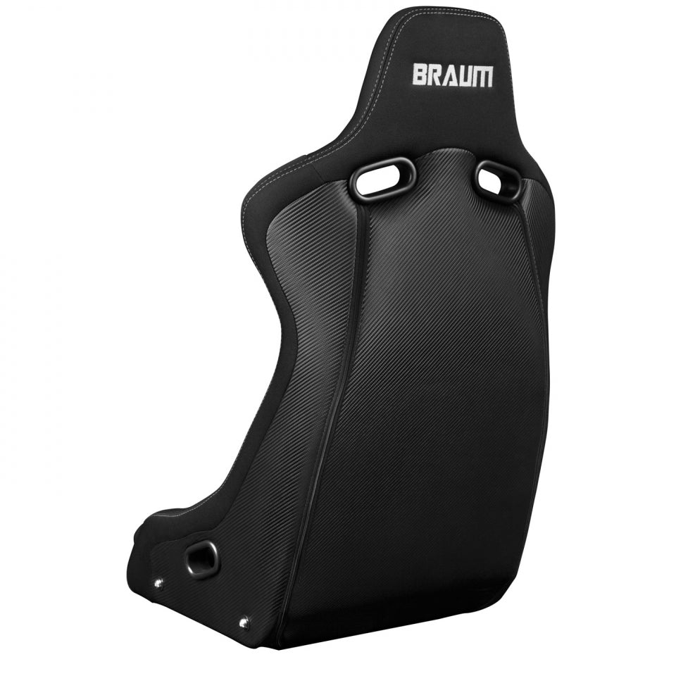 Braum Racing Venom-R Series Fixed Back Bucket Seat (Single) - Black Cloth / Carbon Fiber