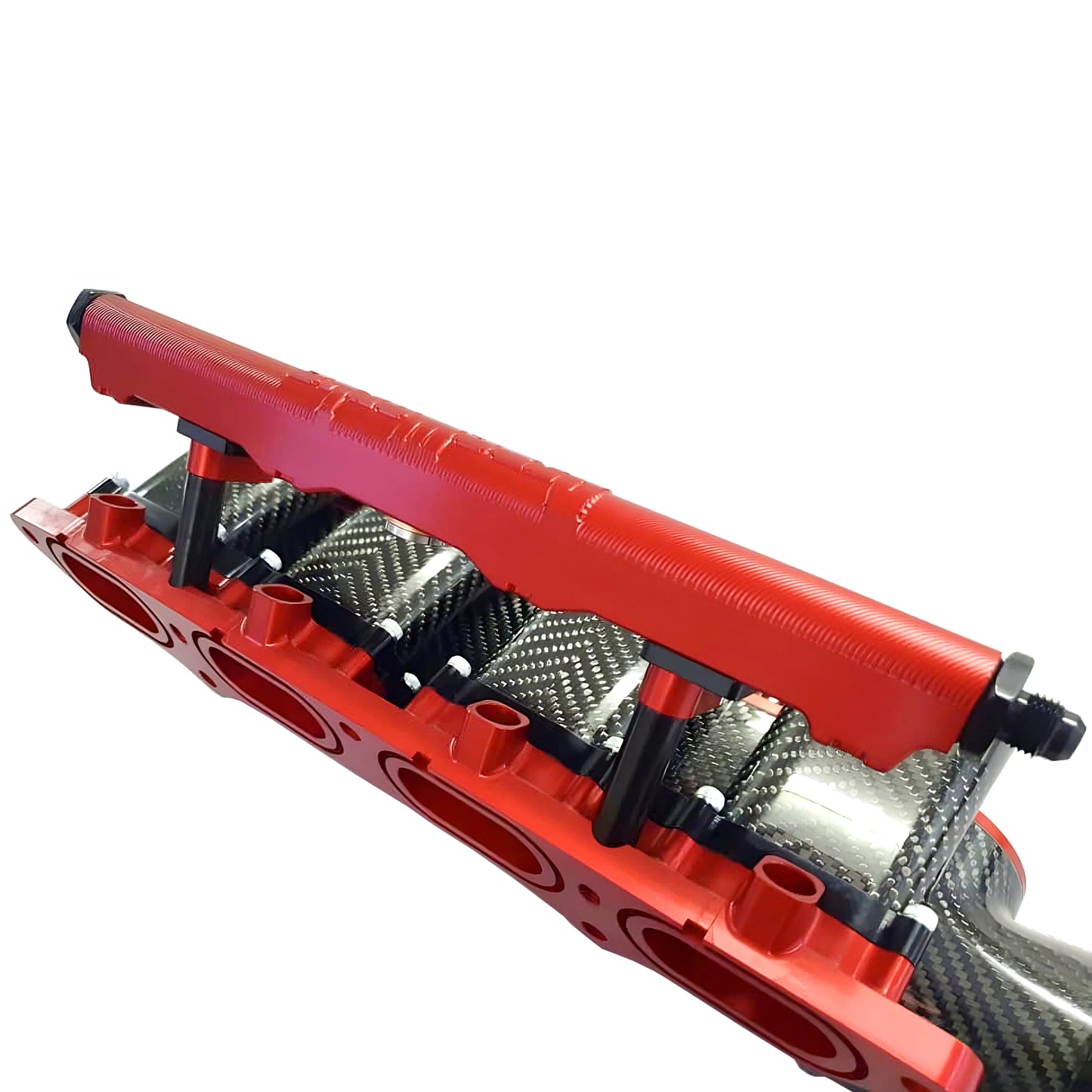 PRACWORKS CARBON FIBER INTAKE MANIFOLD RED ANODIZED - 2017-2021 CIVIC TYPE-R FK8 / 2023+ FL5 // 2023+ INTEGRA TYPE S