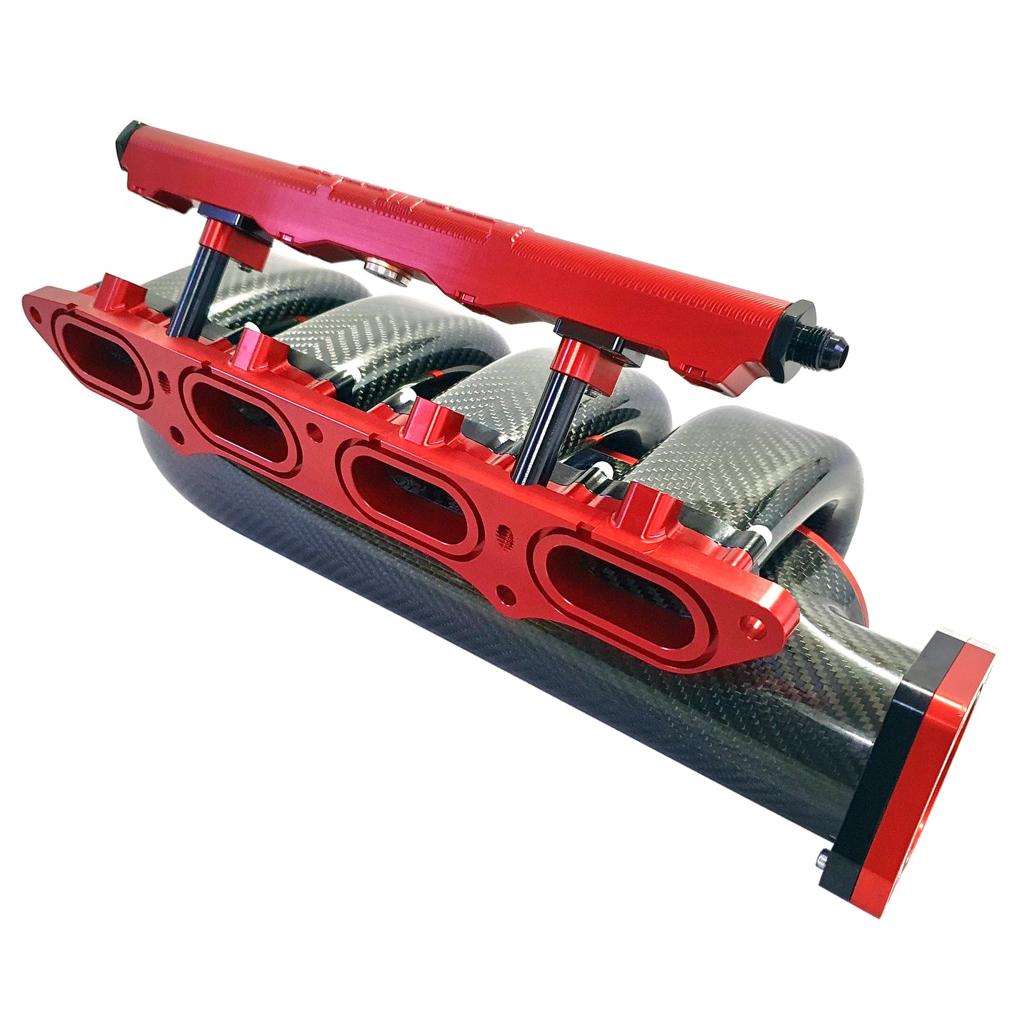 PRACWORKS CARBON FIBER INTAKE MANIFOLD RED ANODIZED - 2017-2021 CIVIC TYPE-R FK8 / 2023+ FL5 // 2023+ INTEGRA TYPE S