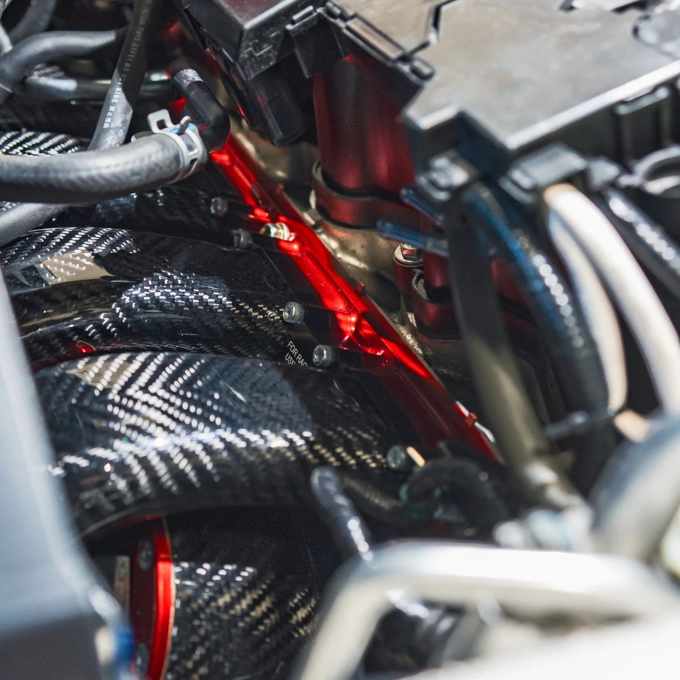 PRACWORKS CARBON FIBER INTAKE MANIFOLD RED ANODIZED - 2017-2021 CIVIC TYPE-R FK8 / 2023+ FL5 // 2023+ INTEGRA TYPE S