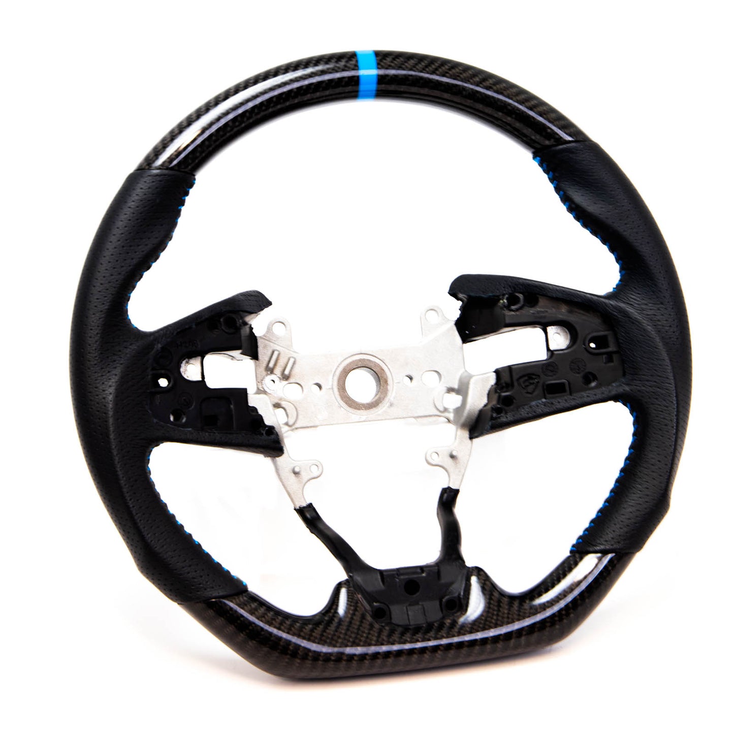 PRL STEERING WHEEL: (CARBON/LEATHER/BLUE) Honda Civic 16-21 / Civic Type R FK8 17-21