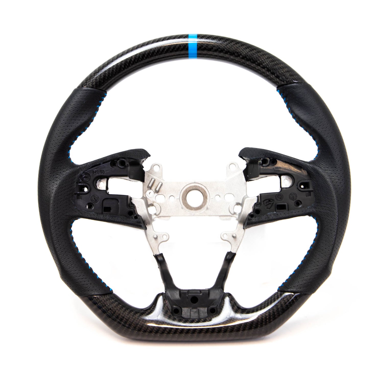 PRL STEERING WHEEL: (CARBON/LEATHER/BLUE) Honda Civic 16-21 / Civic Type R FK8 17-21