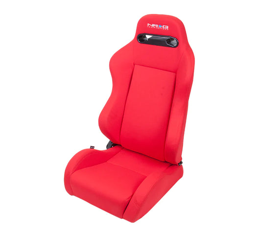 Reclinable Racing Seat Red Cloth with Red Stitching