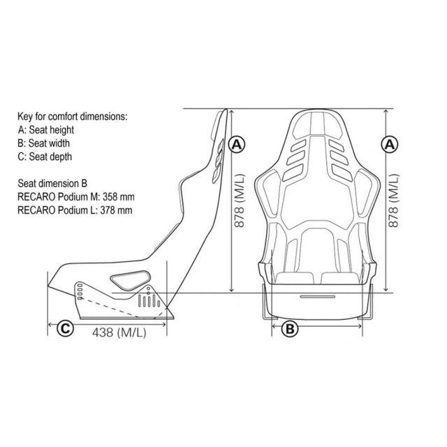 Recaro Podium CFK (CF/Kevlar) FIA/ABE Large - Alcantara Red/Leather Blk