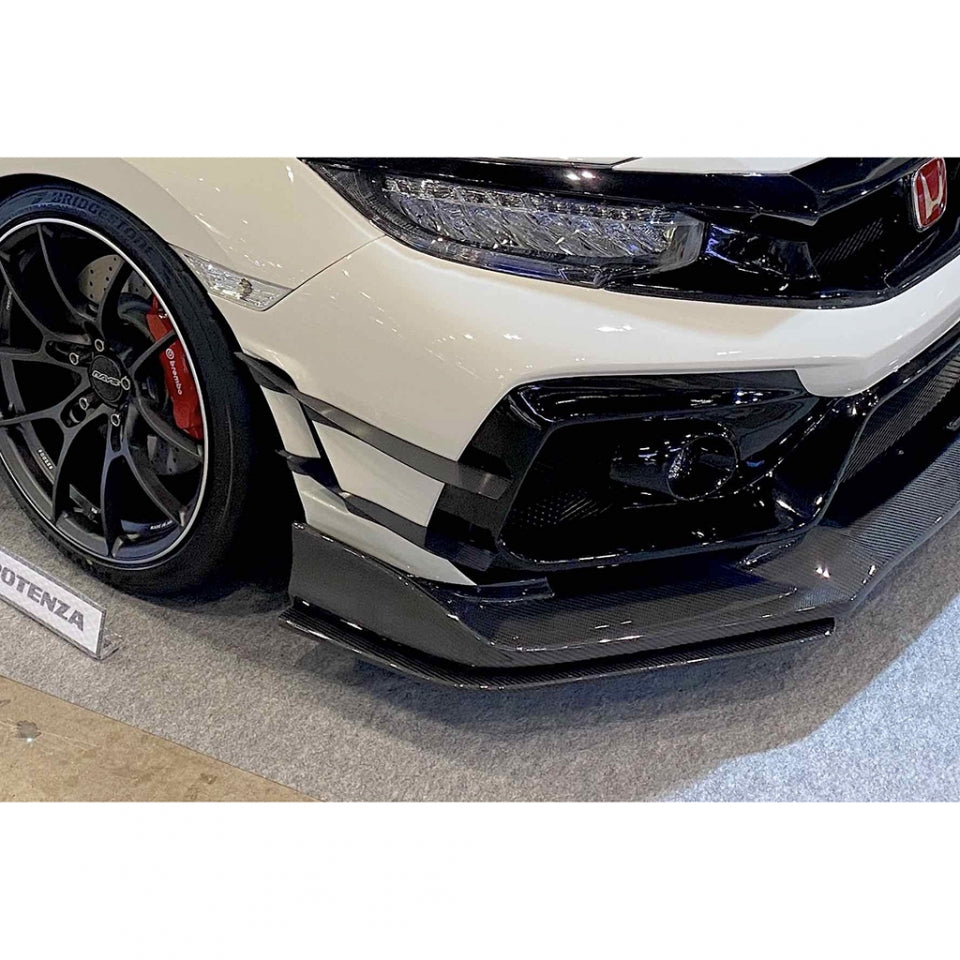 Varis Arising-II Double Canard Option for Varis Front Bumper (Carbon) - Honda Civic Type R FK8 17-21