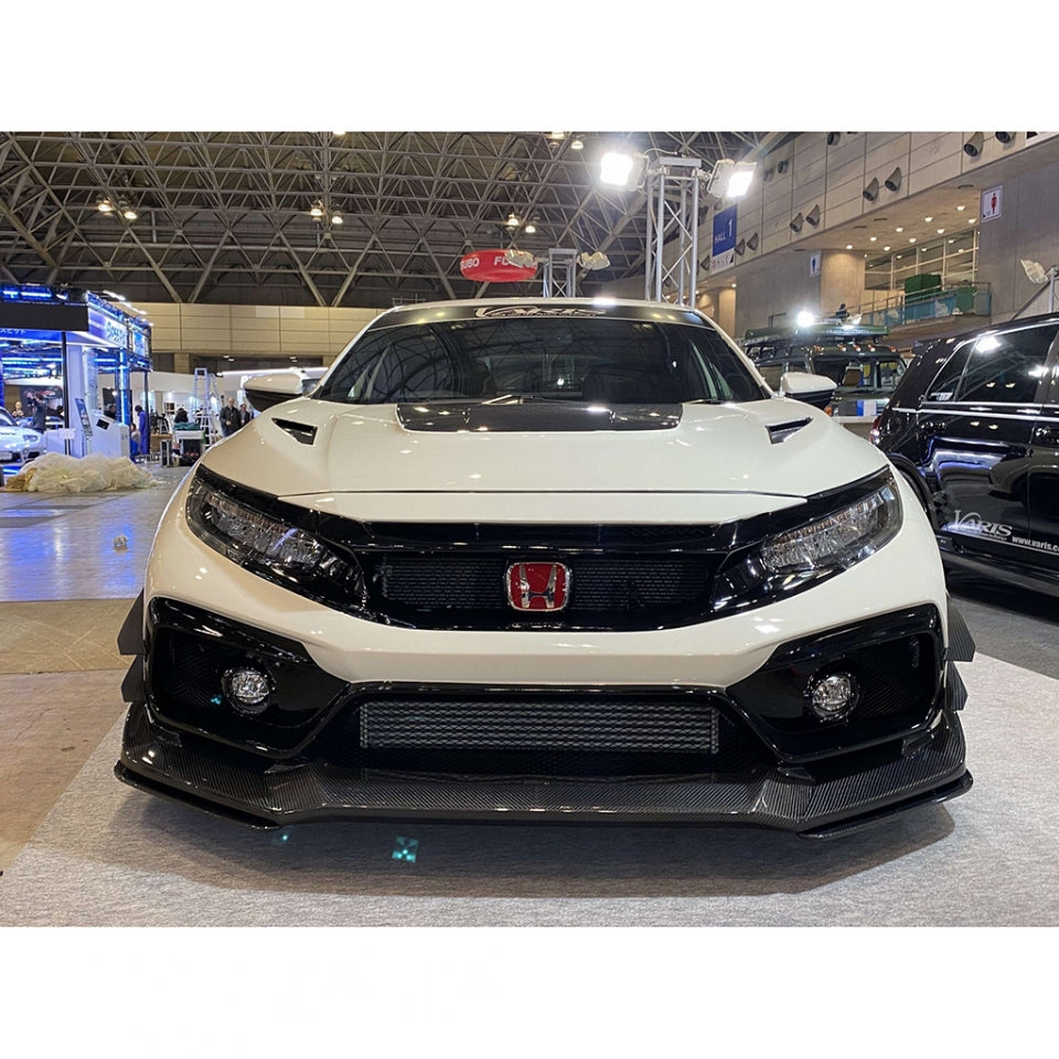 Varis Arising-II Lip Guard Option for Front Bumper (Carbon) - Honda Civic Type R FK8 17-21