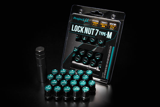 Project Mu Super Lock 7 M-Type Lock Nut M12 x 1.5 - Black / Green Cap