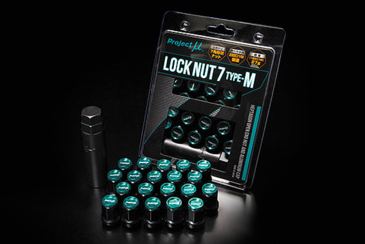Project Mu Super Lock 7 M-Type Lock Nut M12 x 1.25 - Black / Green Cap