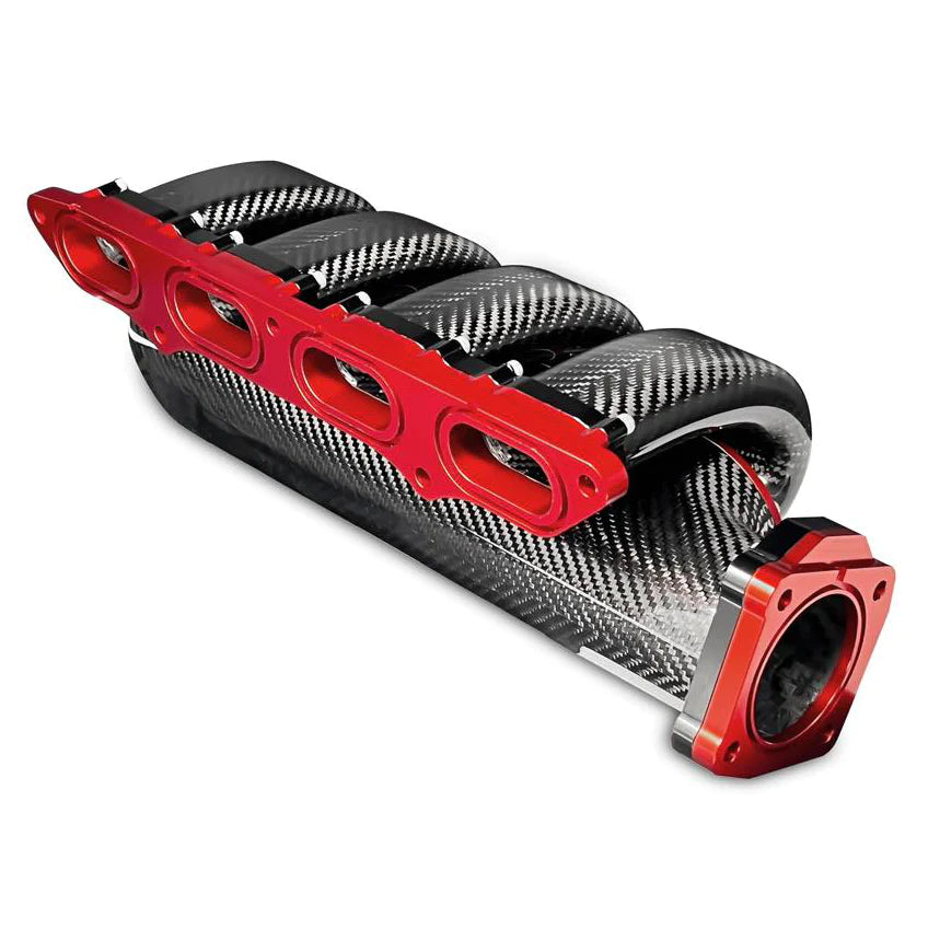 PRACWORKS CARBON FIBER INTAKE MANIFOLD RED ANODIZED - 2017-2021 CIVIC TYPE-R FK8 / 2023+ FL5 // 2023+ INTEGRA TYPE S