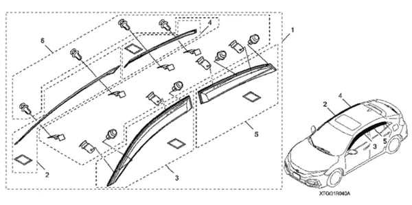 Genuine Honda 2017-2021 Civic Hatchback / Type-R FK8 Window Visor