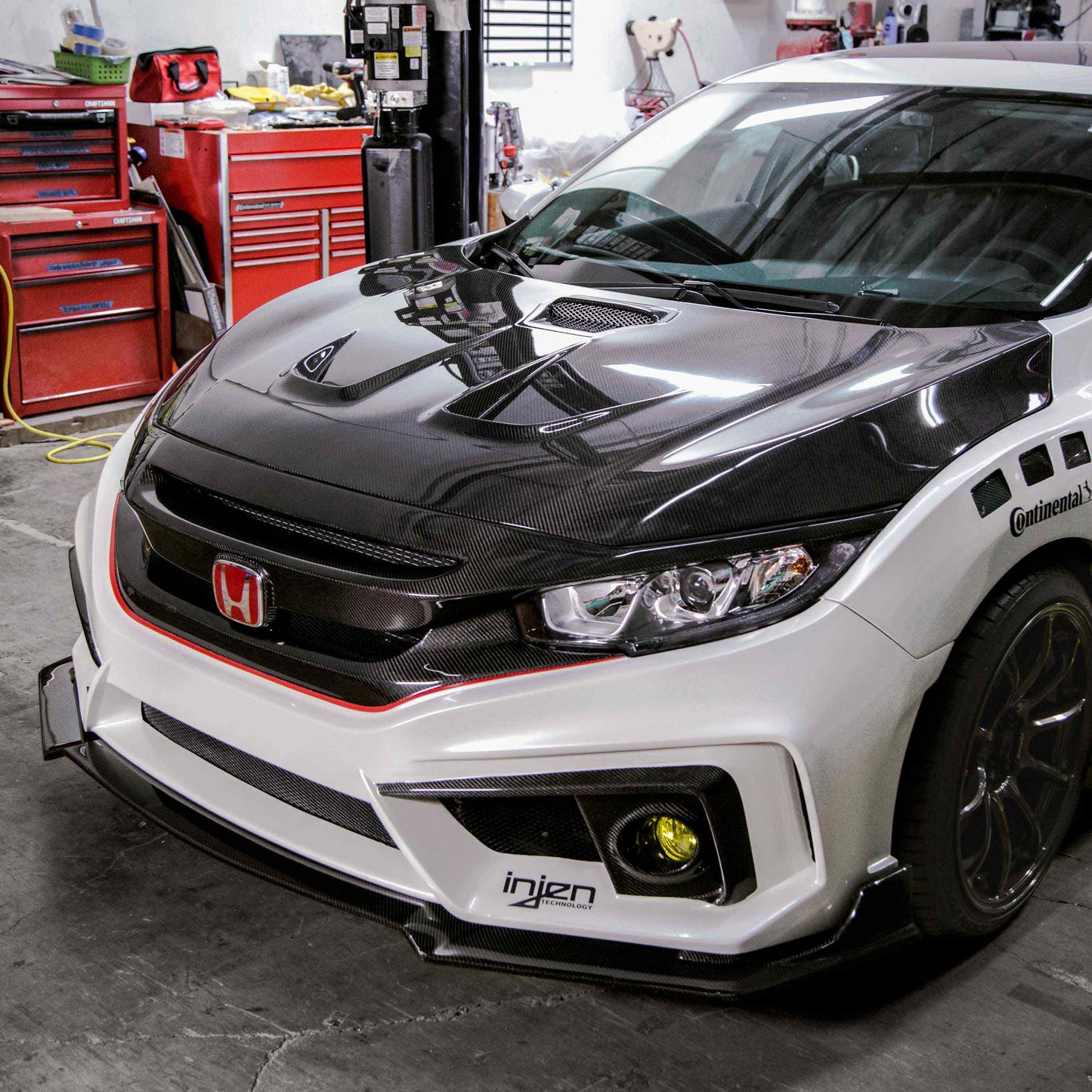 SEIBON MR-style carbon fiber hood 2016+ HONDA CIVIC Si 1.5T
