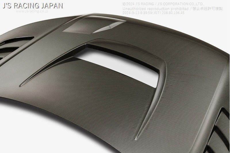 J's Racing's Type V Aerobonnet FULL FRP Hood 2017-2021 Honda Civic Type R Fk8