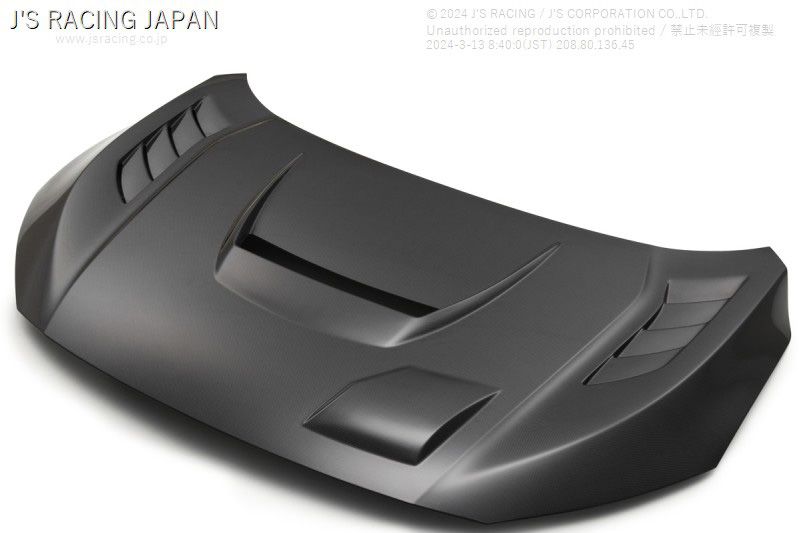 J's Racing's Type V Aerobonnet FULL FRP Hood 2017-2021 Honda Civic Type R Fk8