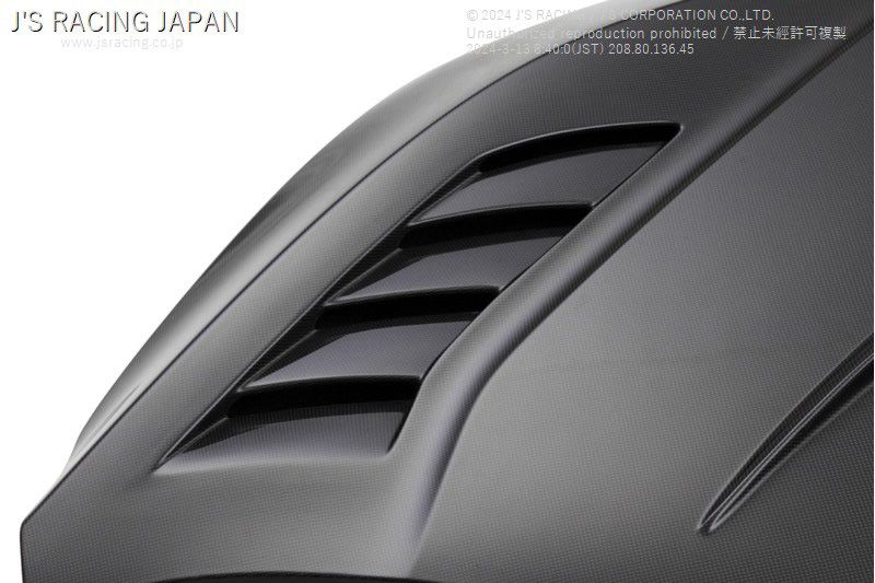 J's Racing's Type V Aerobonnet FULL FRP Hood 2017-2021 Honda Civic Type R Fk8