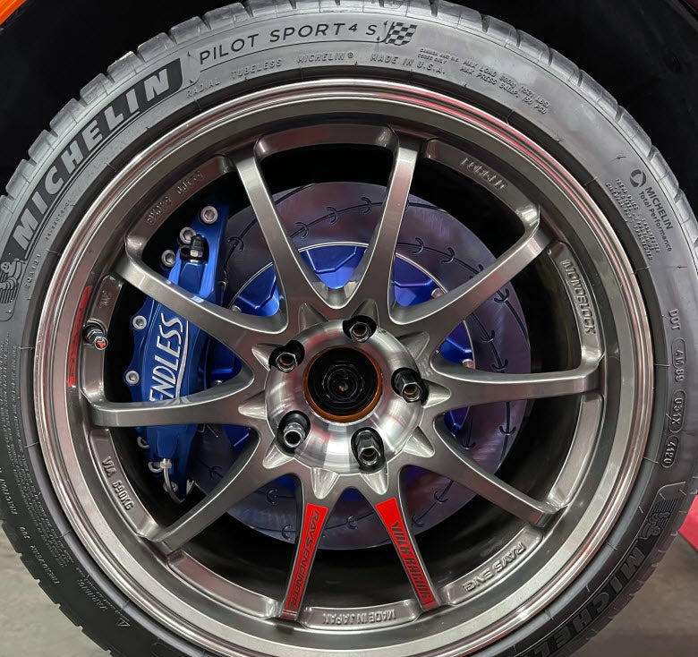 ENDLESS MONO6 SPORTS TA BRAKE CALIPER KIT FRONT W/ E SLIT ROTORS- CIVIC TYPE-R FK8 / FL5