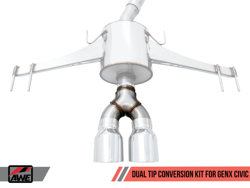 AWE Tuning 16+ Honda Civic SI 1.5L / Type R 2.0L Turbo Triple-to-Dual Tip Conversion Kit