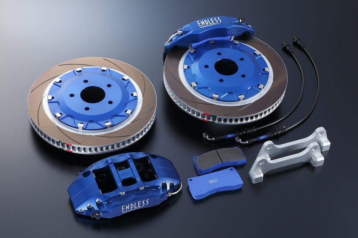 ENDLESS MONO6 SPORTS TA BRAKE CALIPER KIT FRONT W/ CURVING SLIT ROTORS- CIVIC TYPE-R FK8 / FL5 /DE5