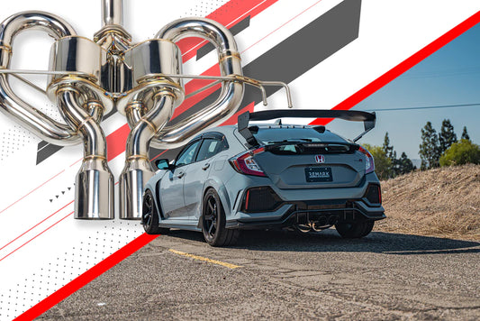 Remark Sports Touring CatBack Exhaust W/ Front Pipe - Stainless Steel 17-21 Honda Civic Type R FK8