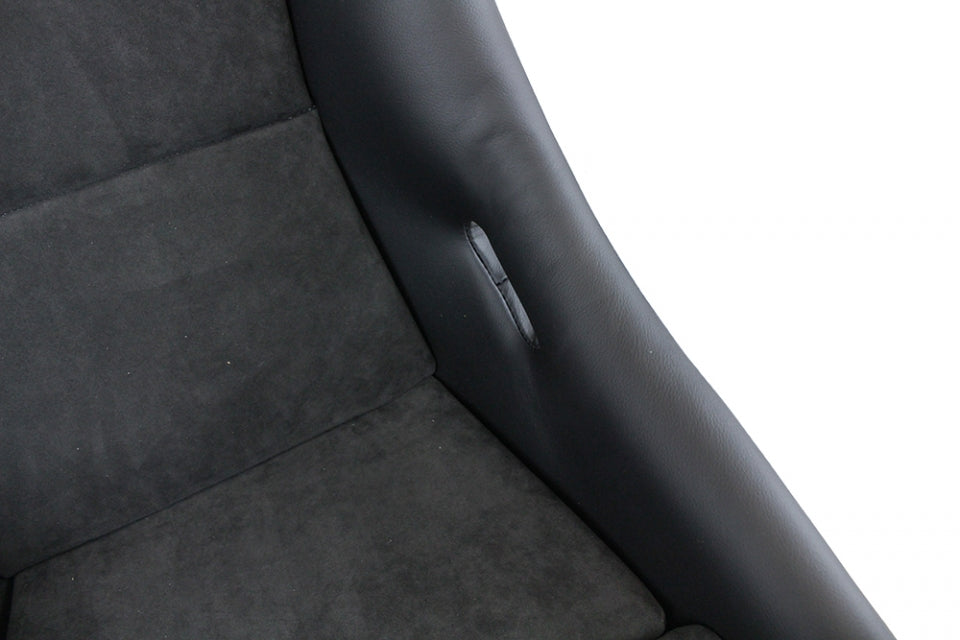 Recaro Pole Position - Leather Black Bolster / Dinamica Gray Suede Insert / Silver Logo