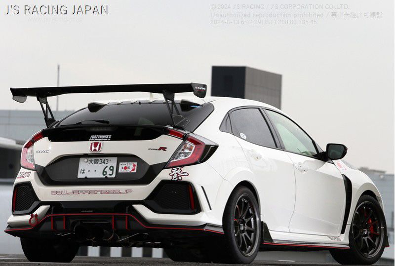 J's Racing's 3D GT Wing Wet Carbon 1600M 2017-2021 Honda Civic Type R