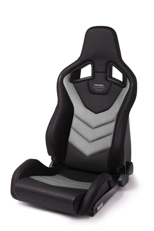 Recaro Sportster GT Seat - Black Vinyl/Cloud Grey Suede