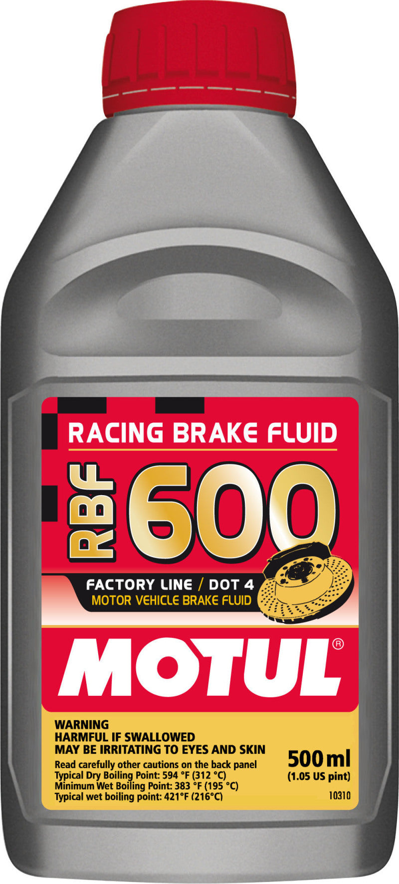 Motul 1/2L Brake Fluid RBF 600 - Racing DOT 4 (Case of 12 Units)