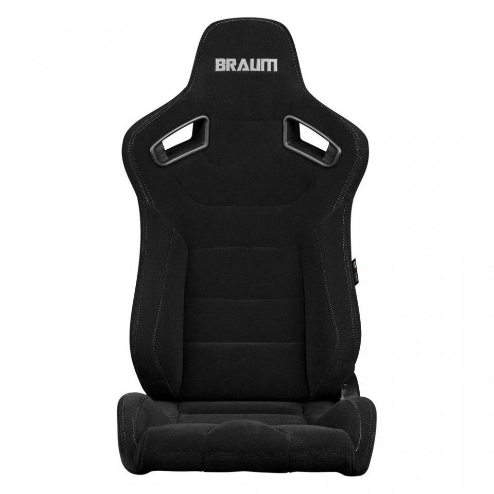 Braum Racing Elite Series Seats (Pair) - Black Cloth (Grey Stitching)