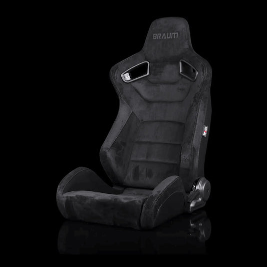 Braum Racing Elite Series Seats (Pair) - Black Cloth (Grey Stitching)