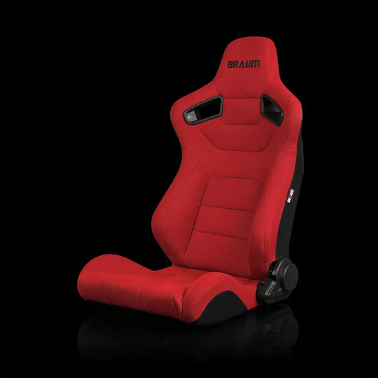 Braum Racing Elite Series Sport Seats (Pair) - Red Cloth (Black Stitching)