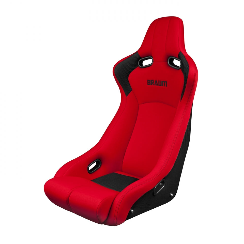 Braum Racing Venom-R Series Fixed Back Bucket Seat (Single) - Red Cloth / Carbon Fiber