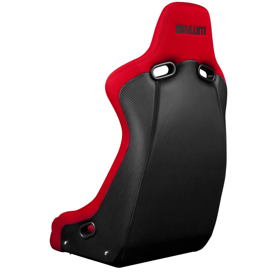 Braum Racing Venom-R Series Fixed Back Bucket Seat (Single) - Red Cloth / Carbon Fiber