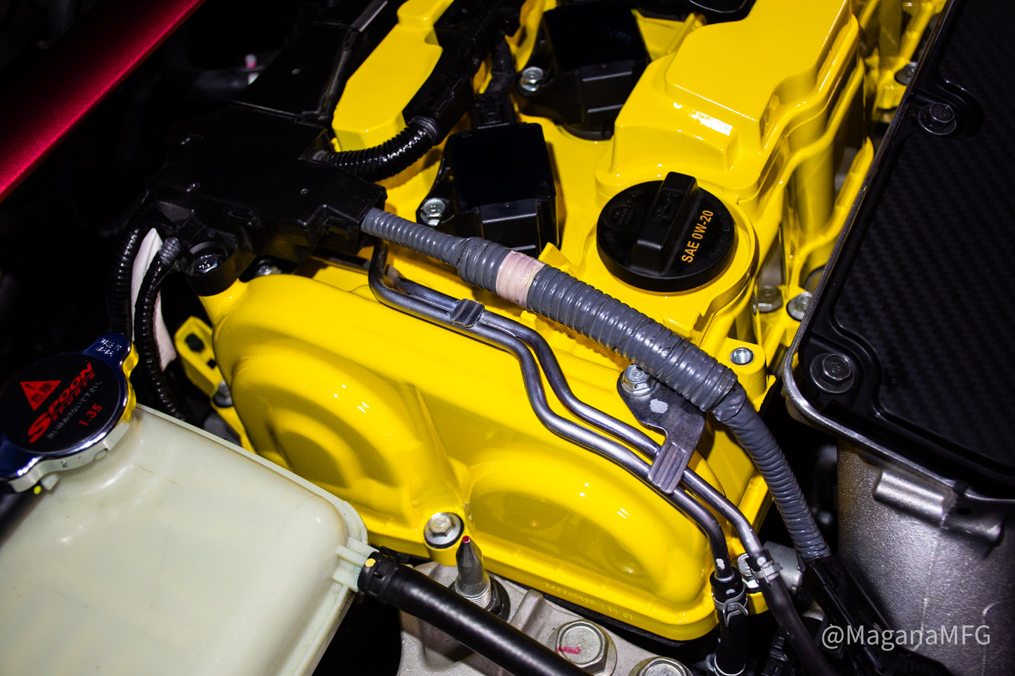 Spoon Head Valve Cover, Yellow 2022+ Honda Civic Type R / 2017+ Civic Type R / 2023+ Integra Type S