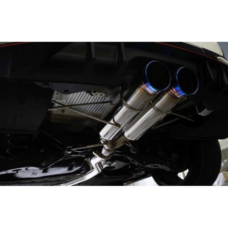 J's Racing SUS Exhaust Plus Dual 70RS SEMI TITANIUM (Street Legal)  2017-2021 Honda Civic Type R