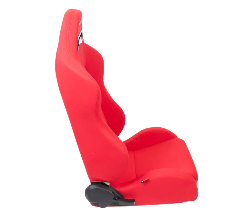Reclinable Racing Seat Red Cloth with Red Stitching