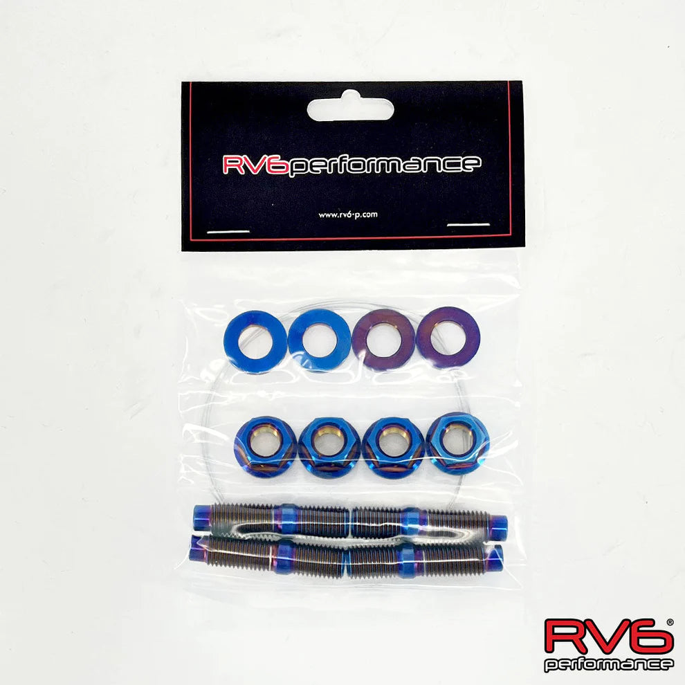 RV6 M10x1.25 Titanium Stud Set (4) with Safety Wire 2017+ Honda Civic Type-R FK8/FL5 / 2023+ Integra Type S DE5