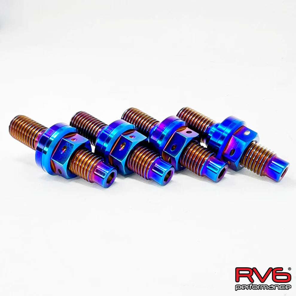 RV6 M10x1.25 Titanium Stud Set (4) with Safety Wire 2017+ Honda Civic Type-R FK8/FL5 / 2023+ Integra Type S DE5