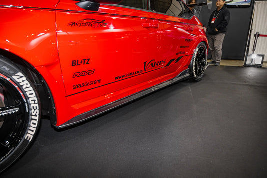 Varis ARISING-1 EVO Side Under Splitter Set, Carbon+ 2023+ Honda Civic Type R FL5