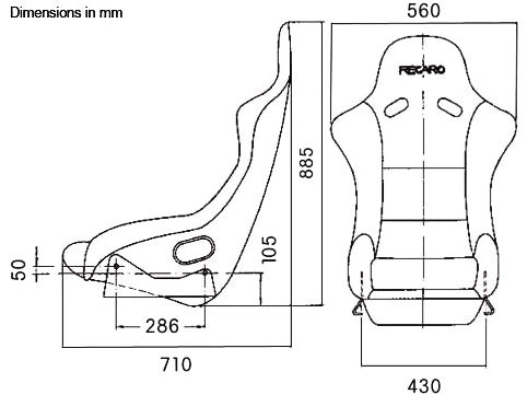 Recaro Pole Position - Velour Black Bolster / Velour Black Insert / White Logo