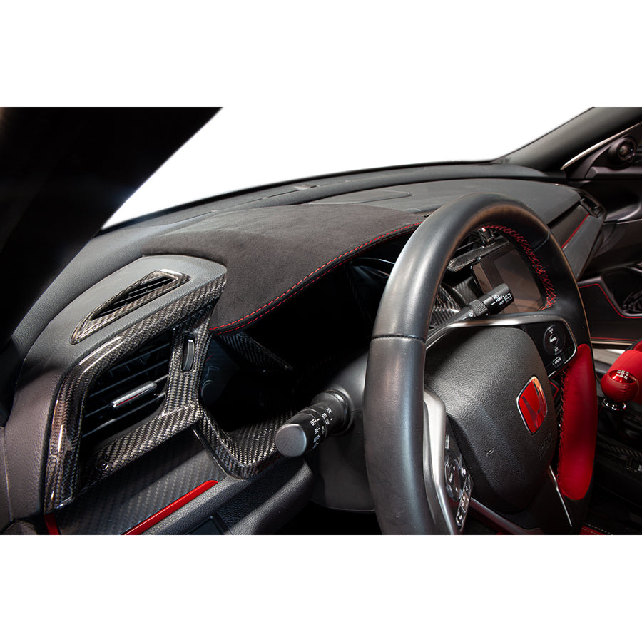 Revel GT Dry Carbon Center Dash Cover with Alcantara Cover - Honda Civic 16-21 / Civic Type R FK8 17-21